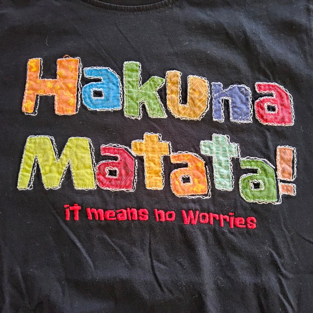 Disney Lion King Hakuna Matata Black Kids T Shirt Youth LG Graphic Tee‎